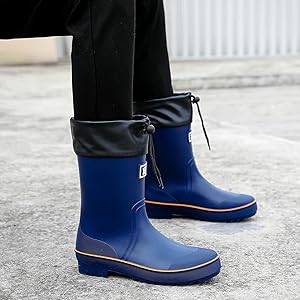 靴 TWW SIDE GORE RAIN BOOTS MID 37 CKWLXQY Men's Rain Boots Waterproof Garden Outdoor PVC Shoes